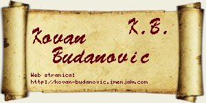 Kovan Budanović vizit kartica